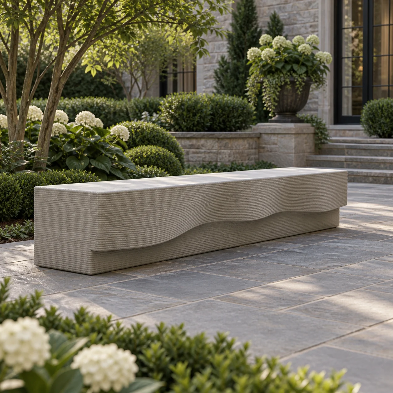 Sculpted monolithic seating design concept