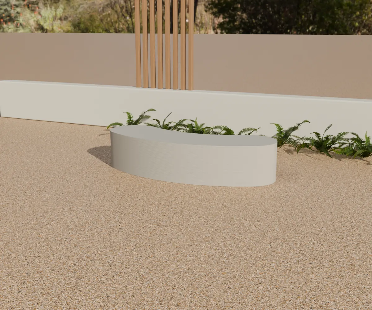 Custom Concrete Benches design concept with a layered concrete finish