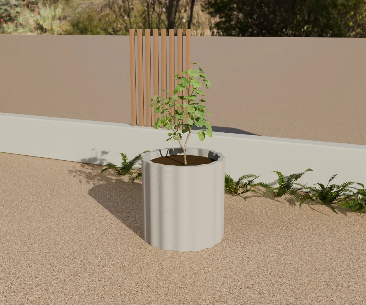 Custom Concrete Planters design concept with a layered concrete finish