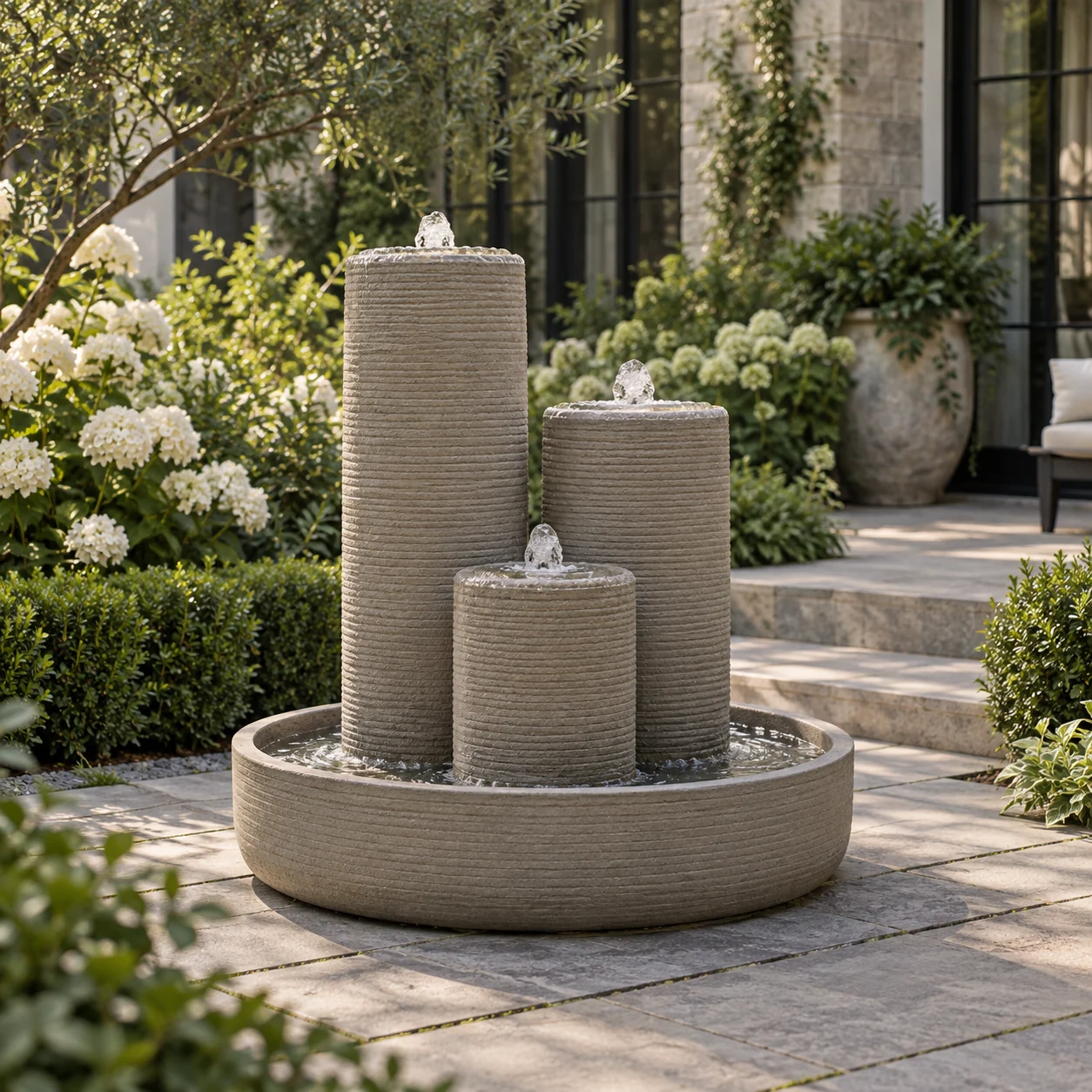 Column fountain composition design concept