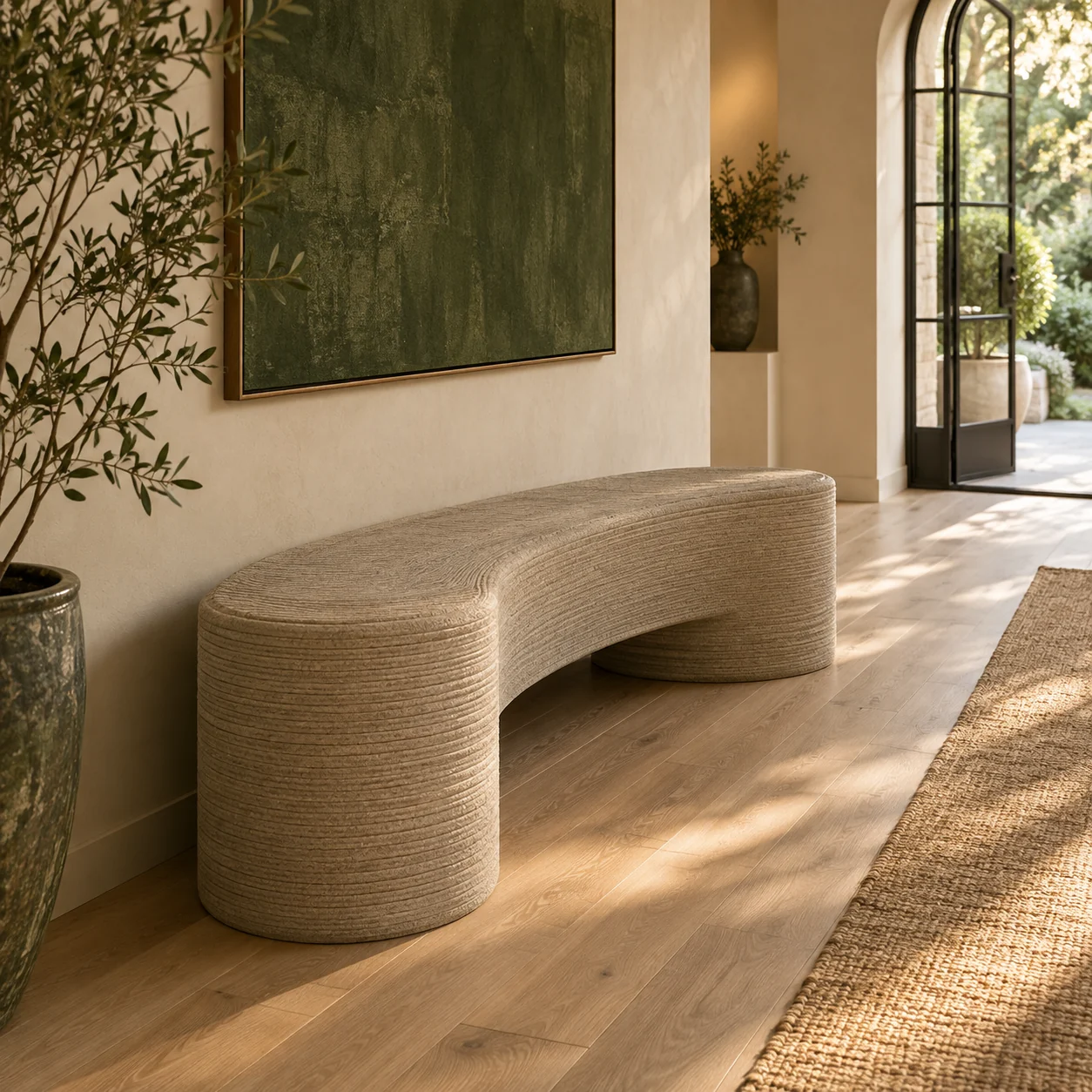Interior entrance bench design concept