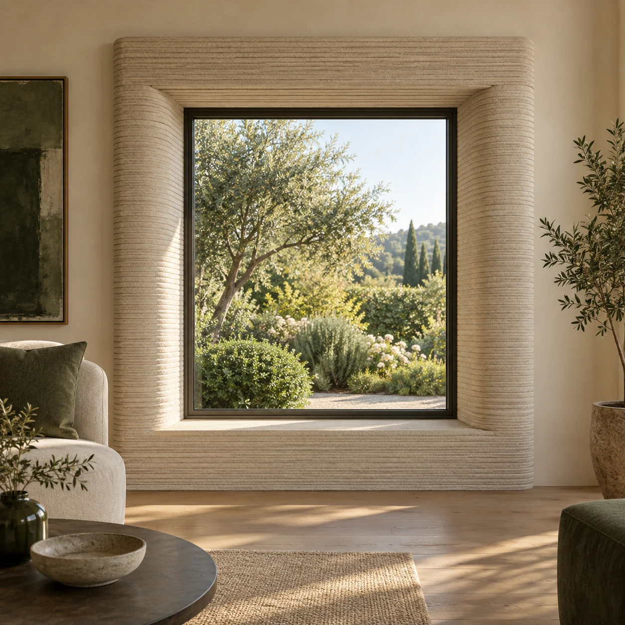 Decorative Concrete Window Elements design concept with a layered concrete finish